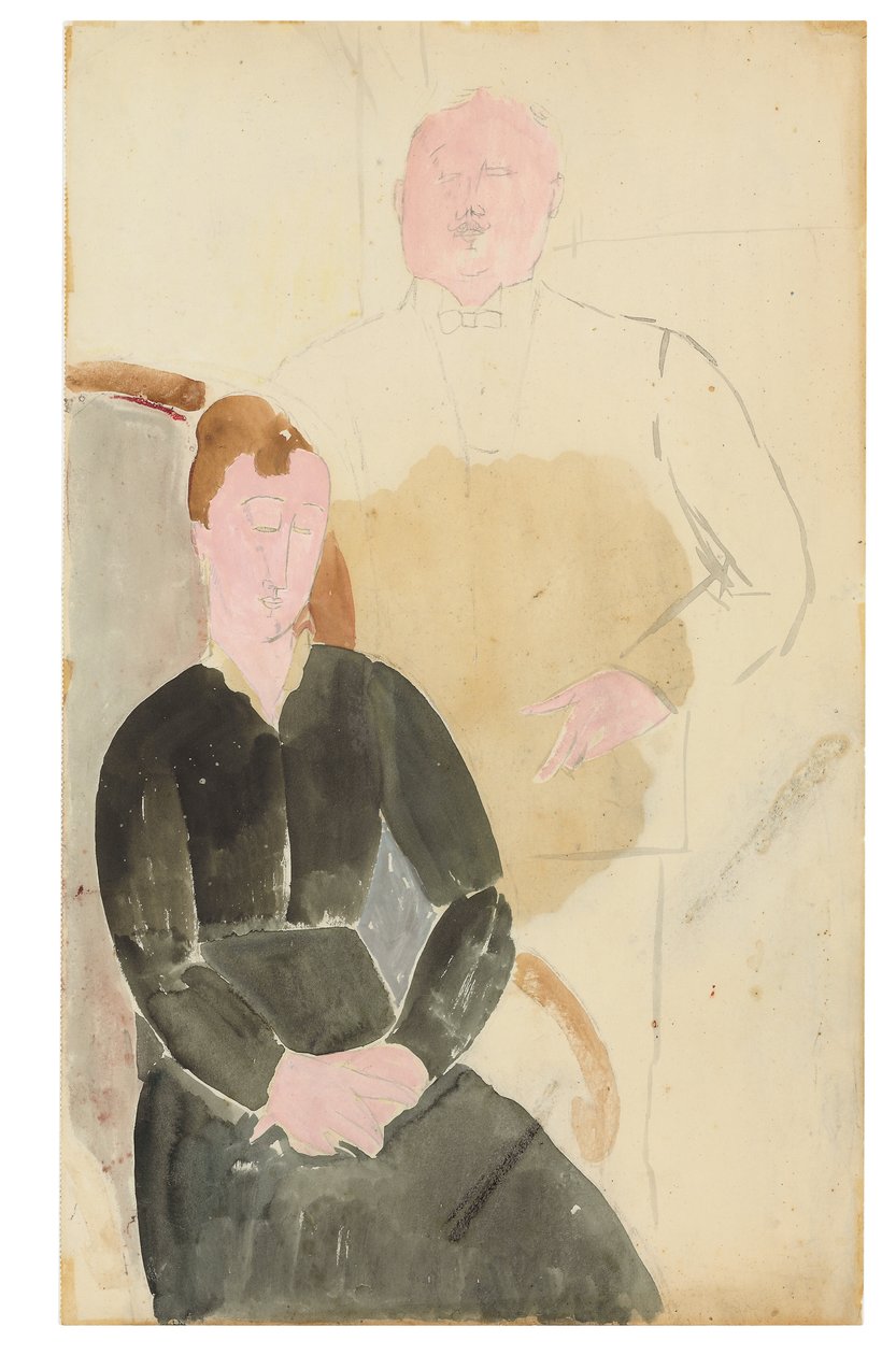 Het Huishouden, 1915 door Amedeo Modigliani