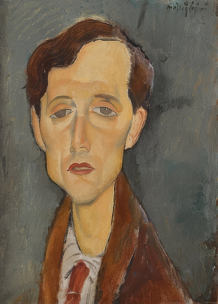 Portret van Franz Hellens door Amedeo Modigliani