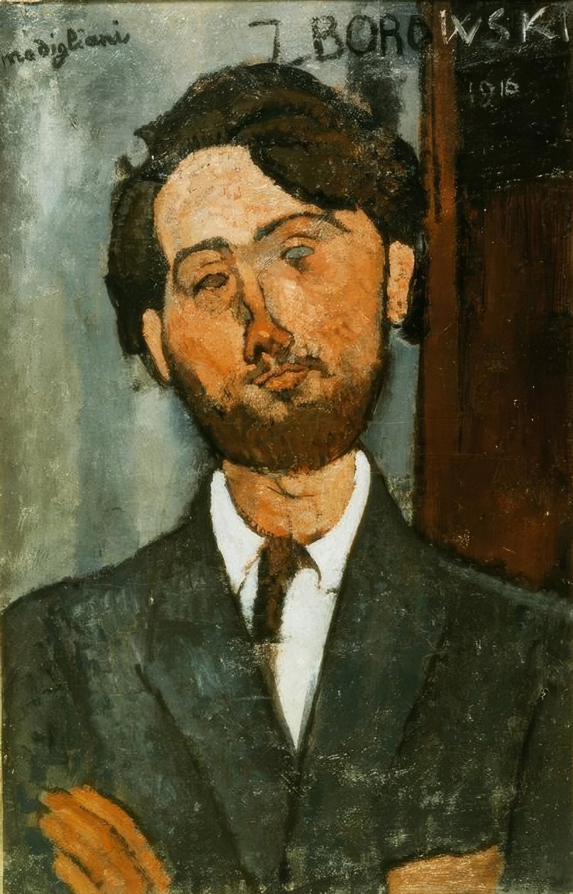 Portret van Leopold Zborowski door Amedeo Modigliani