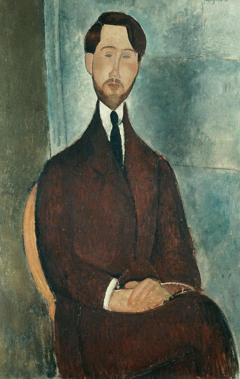 Portret van Leopold Zborowski door Amedeo Modigliani