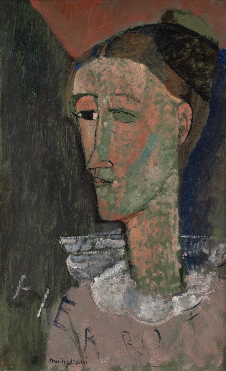 Zelfportret als Pierrot door Amedeo Modigliani