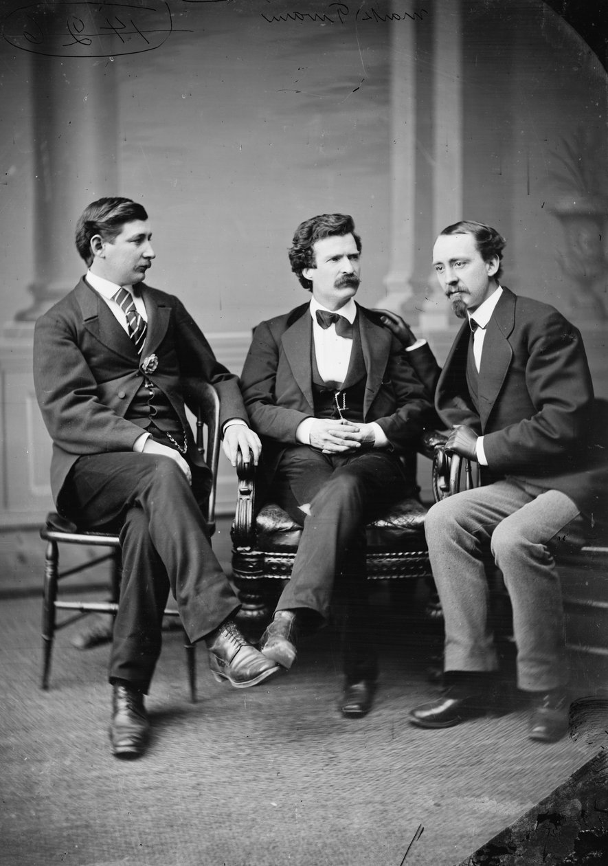 Mark Twain, George Alfred Townsend en David Gray door American Photographer