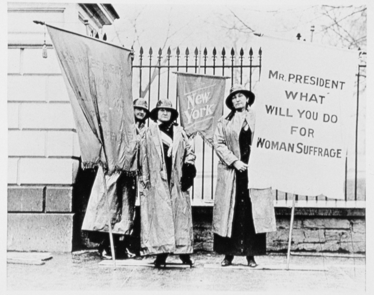 Vrouwen die spandoeken vasthouden buiten het Witte Huis, Washington D.C. door American Photographer