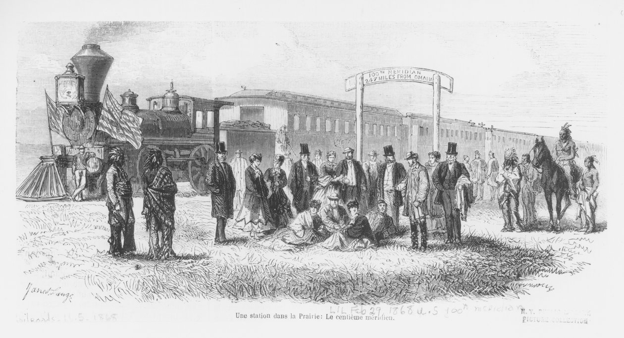 Een station in de prairie: de 100e meridiaan door American School