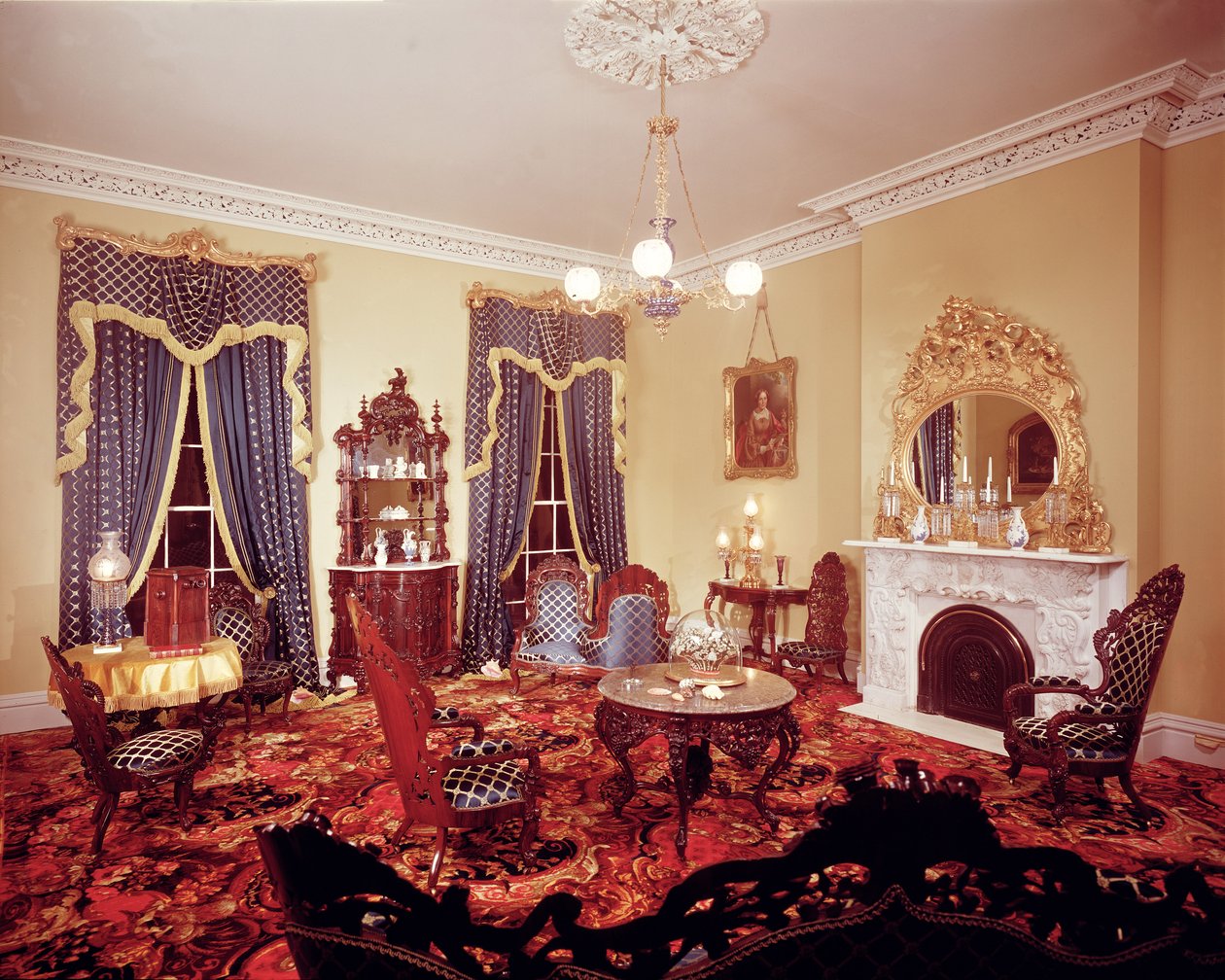 Belter Stijl interieur (1850-60) door American School