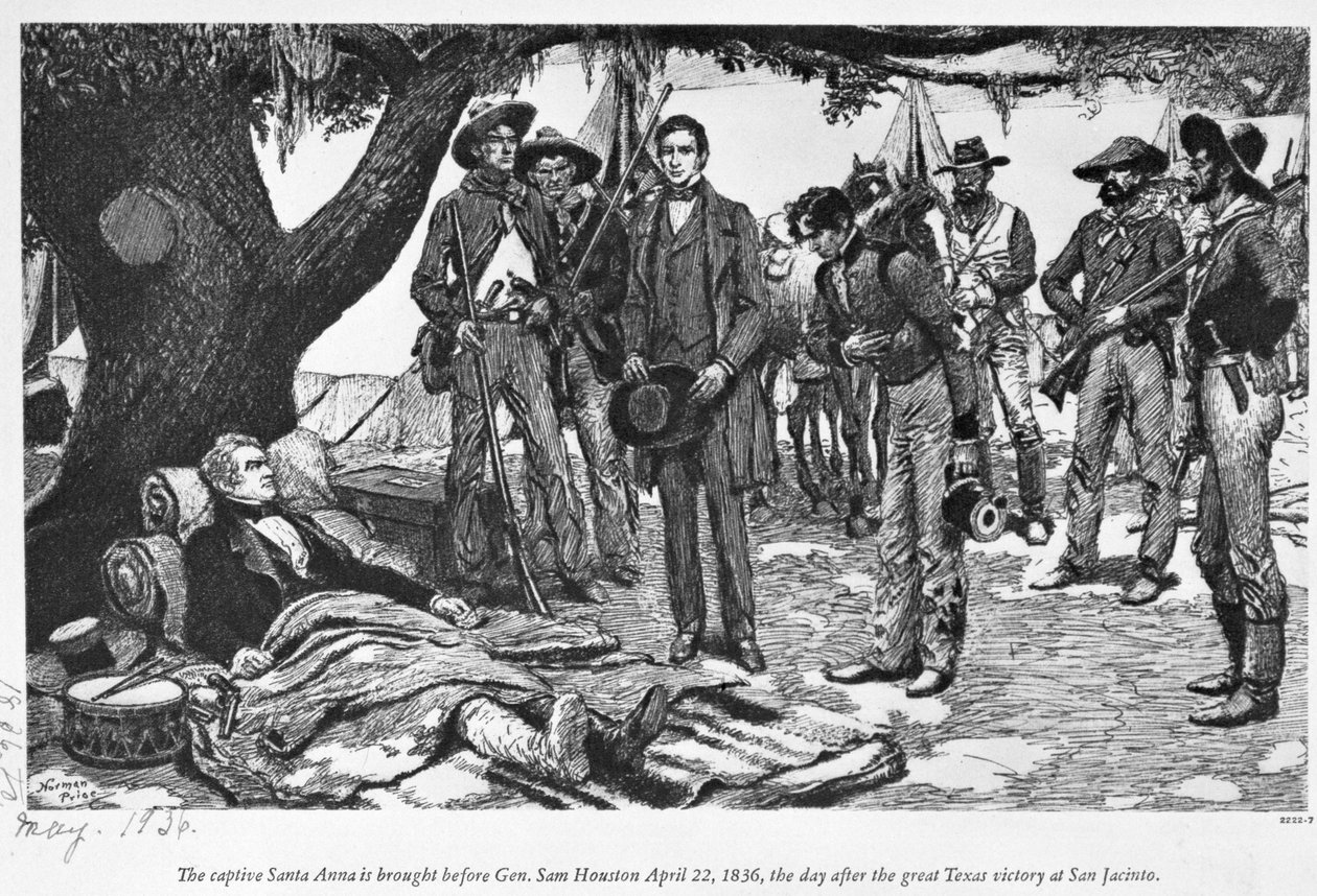 Generaal Sam Houston met Santa Anna bij San Jacinto door American School