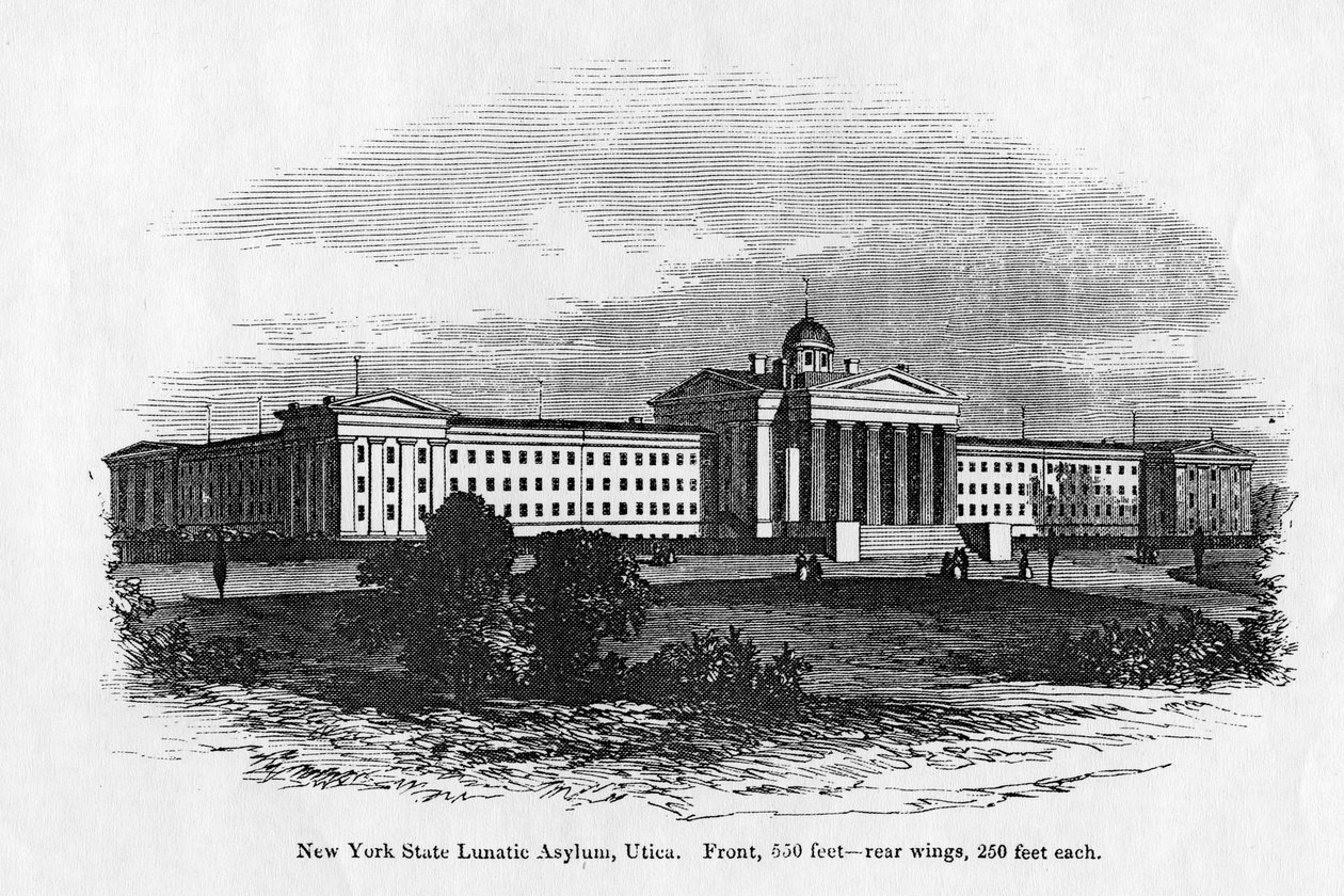 New York State Lunatic Asylum in Utica door American School