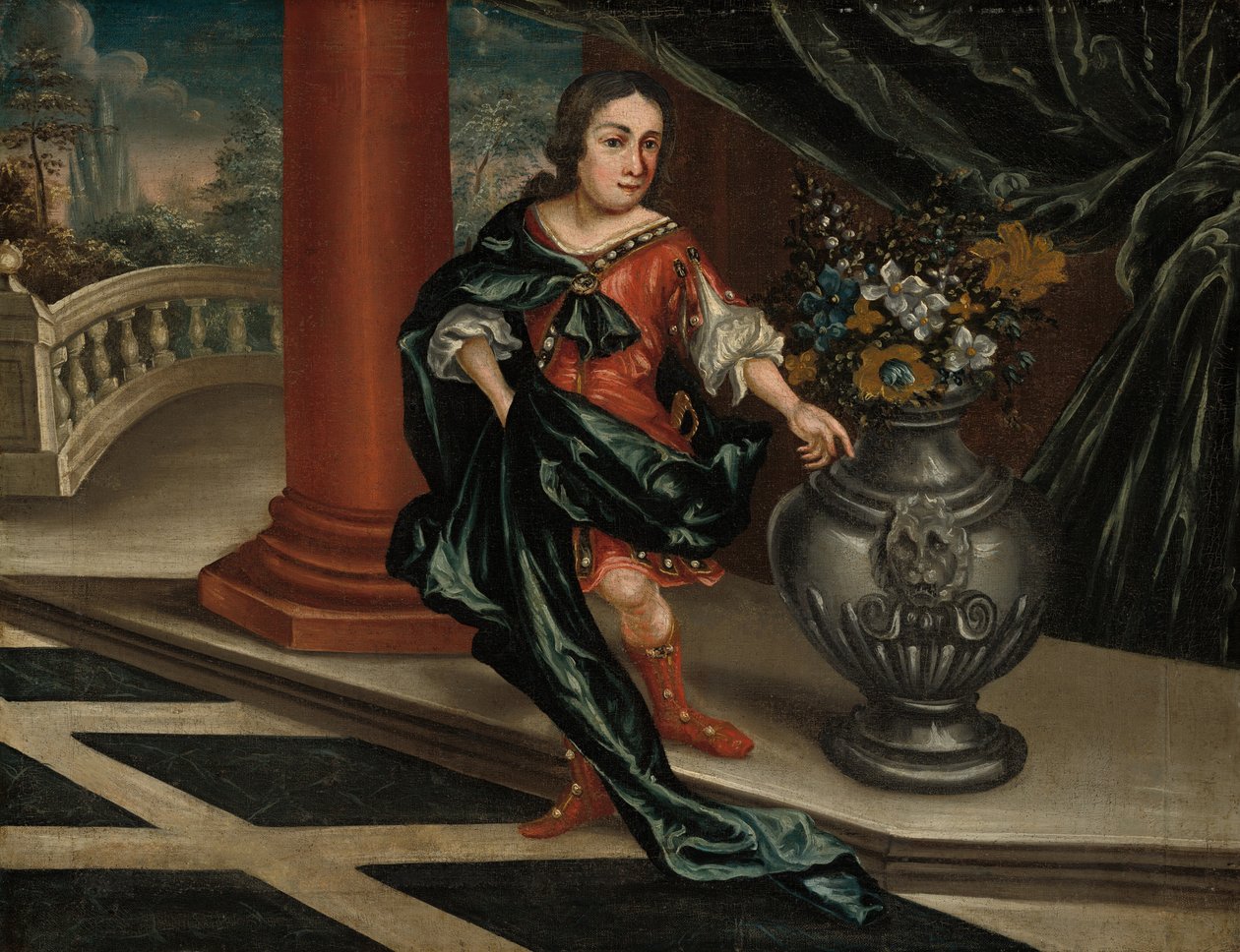 Jonge man op een terras door American 18th Century