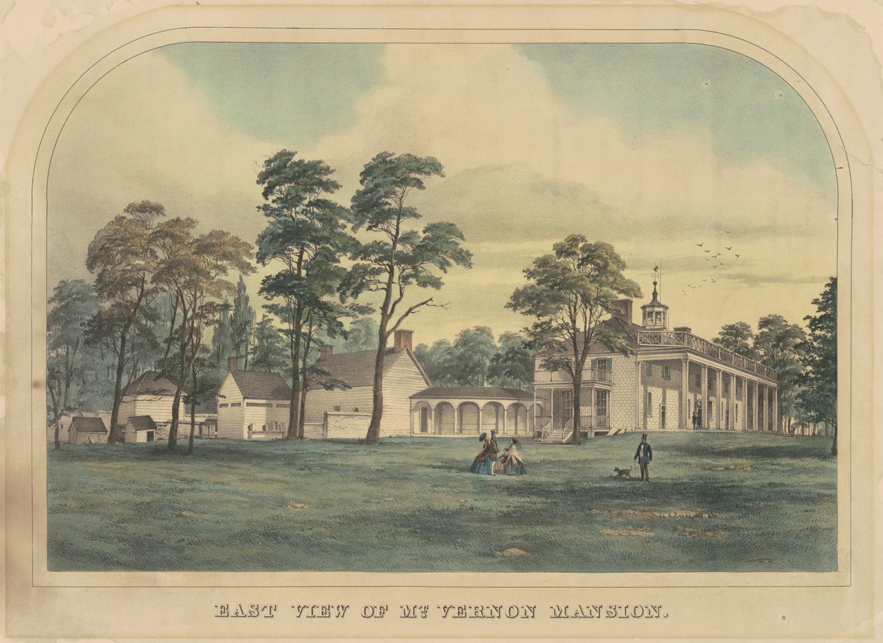 Oostelijk Uitzicht op Mount Vernon Mansion door American 19th Century