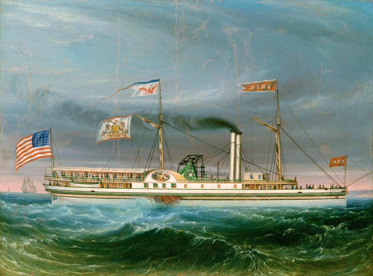 Stoomschip "Erie" door American 19th Century