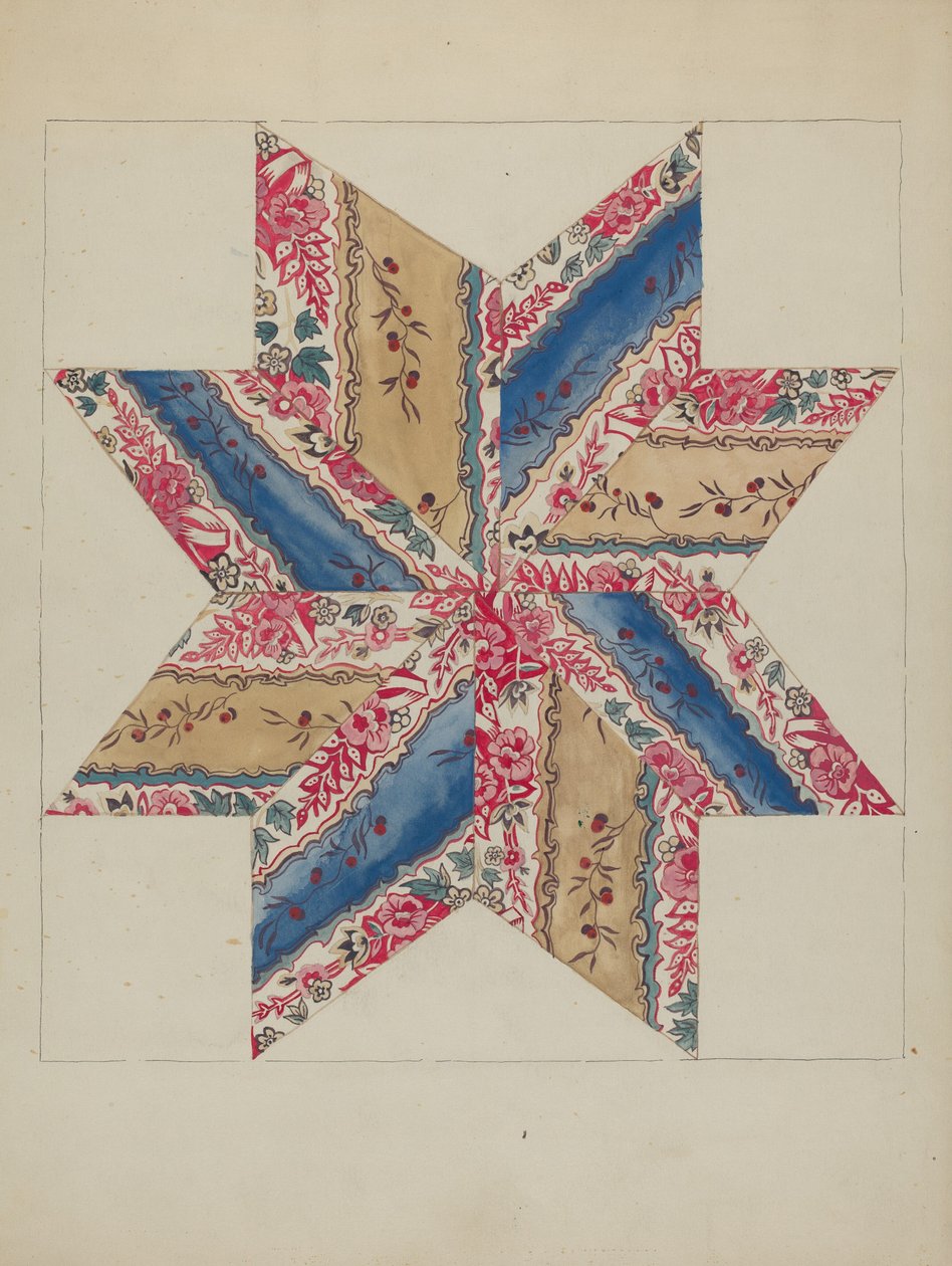 Quilt applicatie (sterren) door American 20th Century