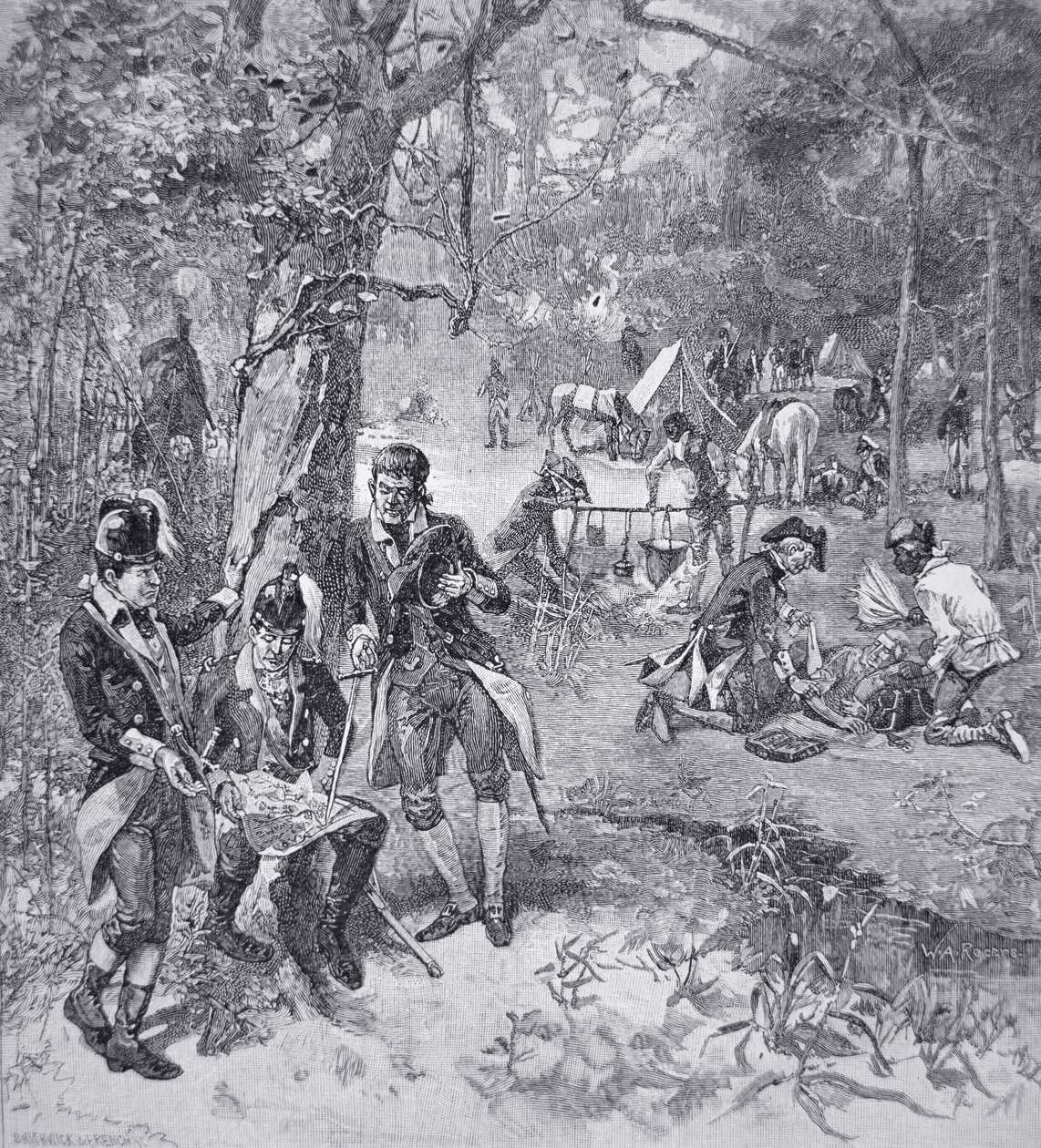 Generaal Francis Marion in kamp door American School