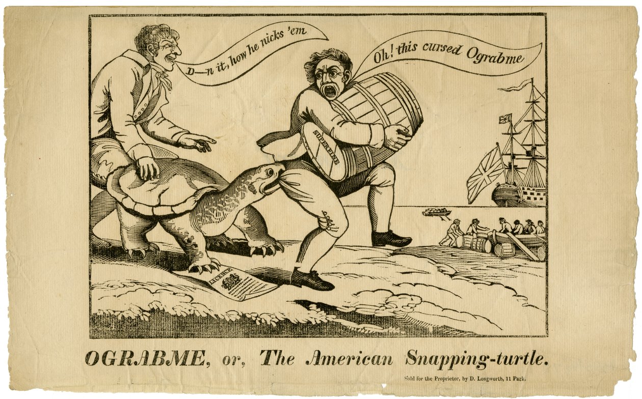 Ograbme, of De Amerikaanse Snapping Turtle, 1808 door American School