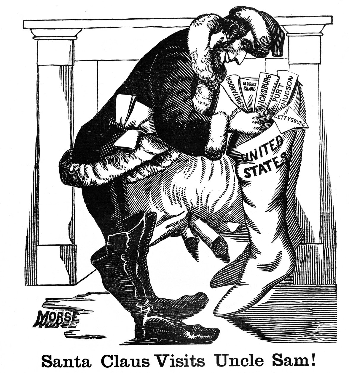 Kerstman bezoekt Oom Sam!, c.1863 door American School