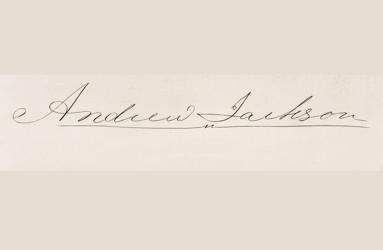 Handtekening van Andrew Jackson door American School
