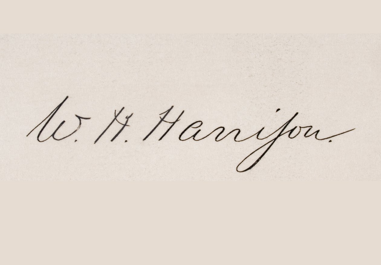Handtekening van Henry William Harrison door American School