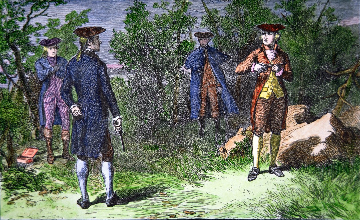 Het duel tussen Burr en Hamilton door American School
