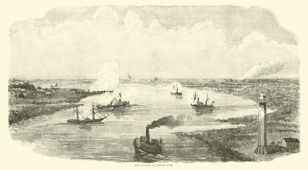 De aanval op Sabine Pass, november 1863 door American School