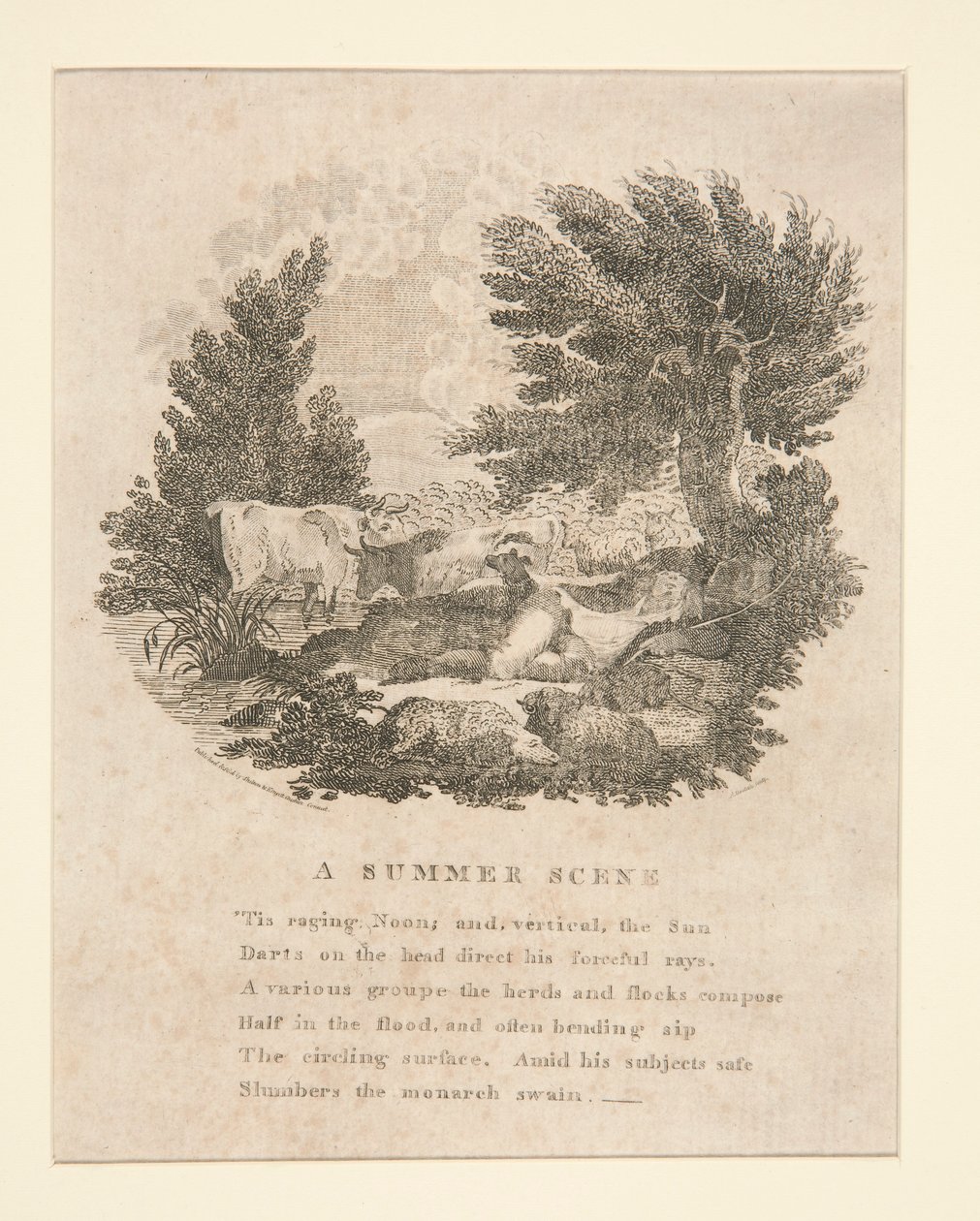 Een Zomers Tafereel (met vers) door Amos Doolittle