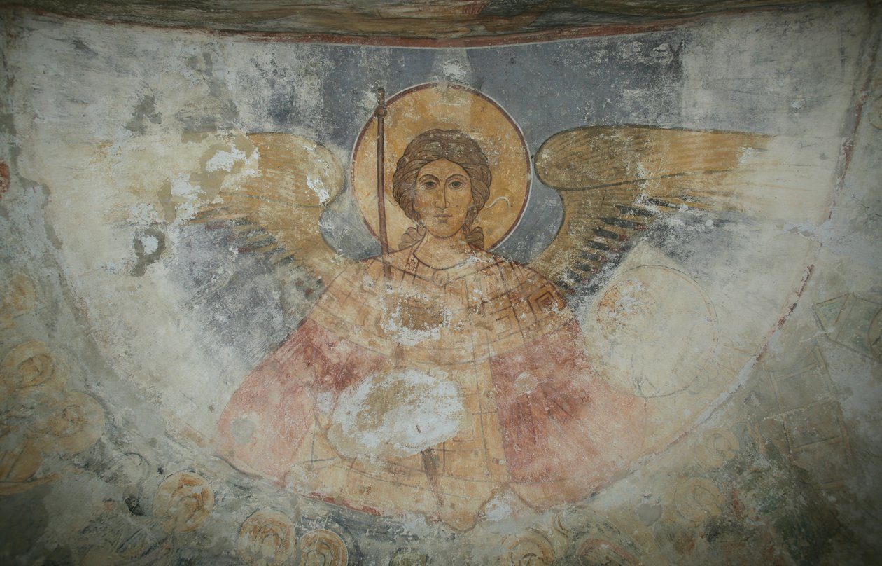 Sint Michaël de Aartsengel, 12e eeuw door Ancient Russian frescos