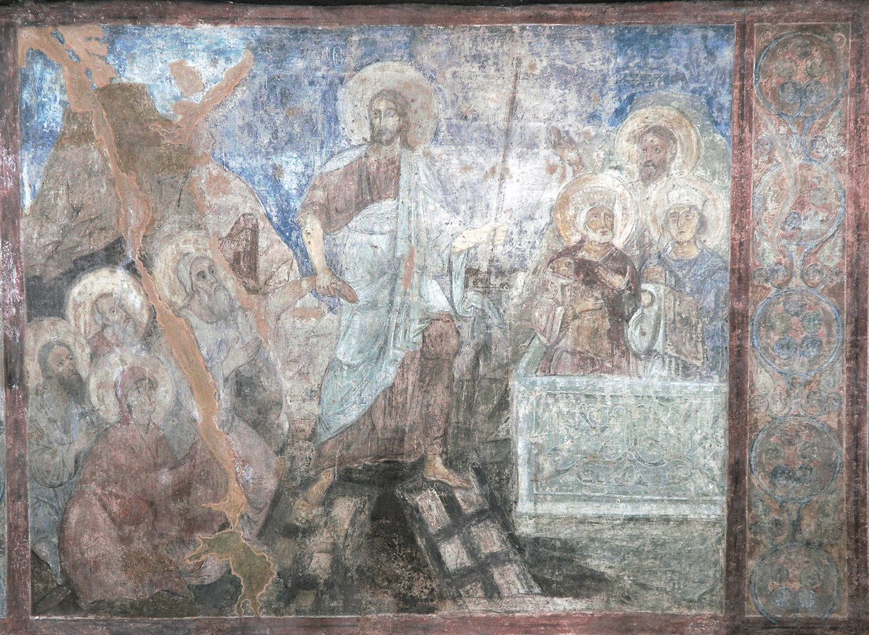 De afdaling naar de hel door Ancient Russian frescos