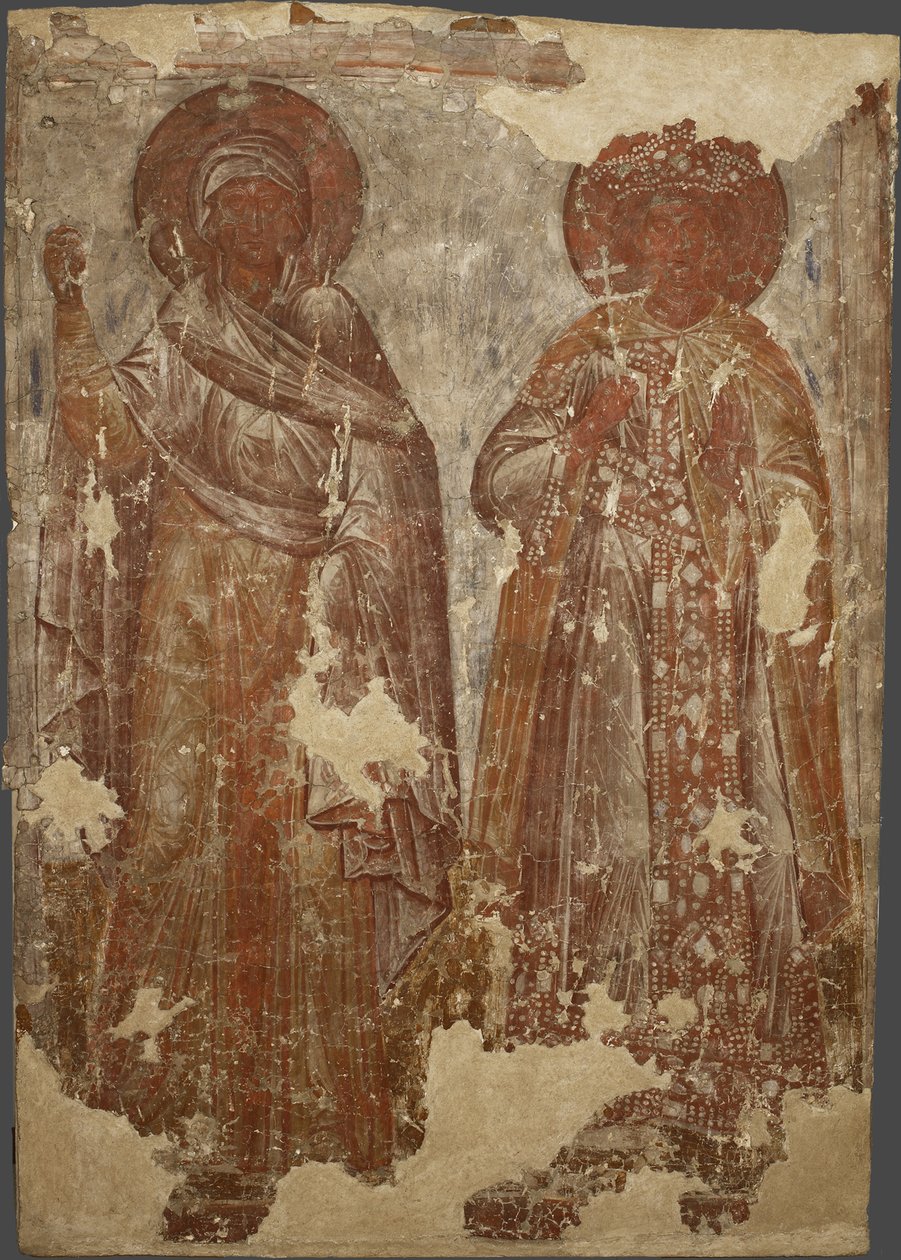 De Heilige Martelaren, 14e eeuw door Ancient Russian frescos