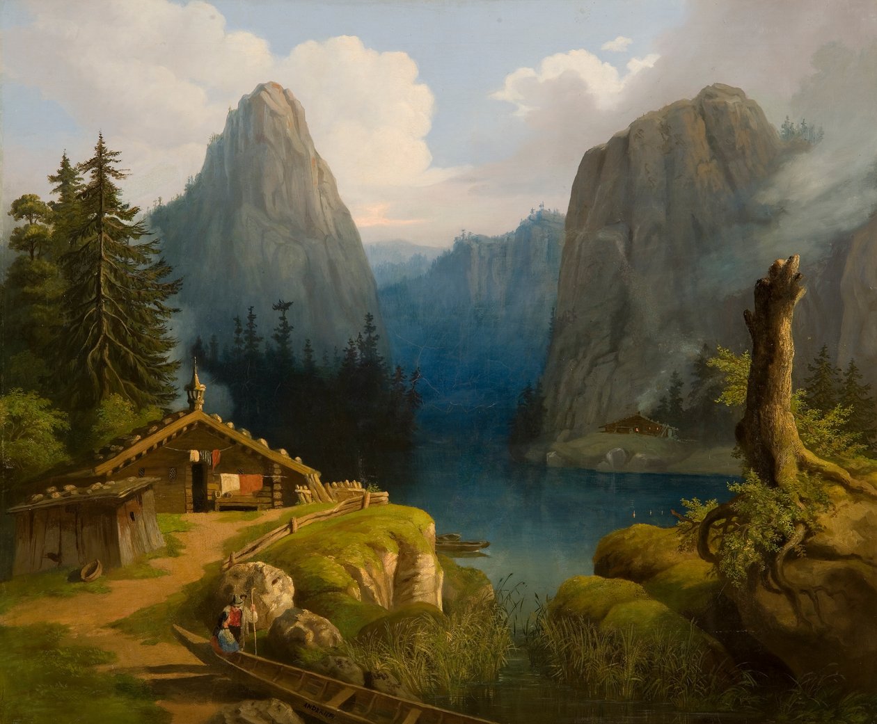 Berglandschap met meer door Ander