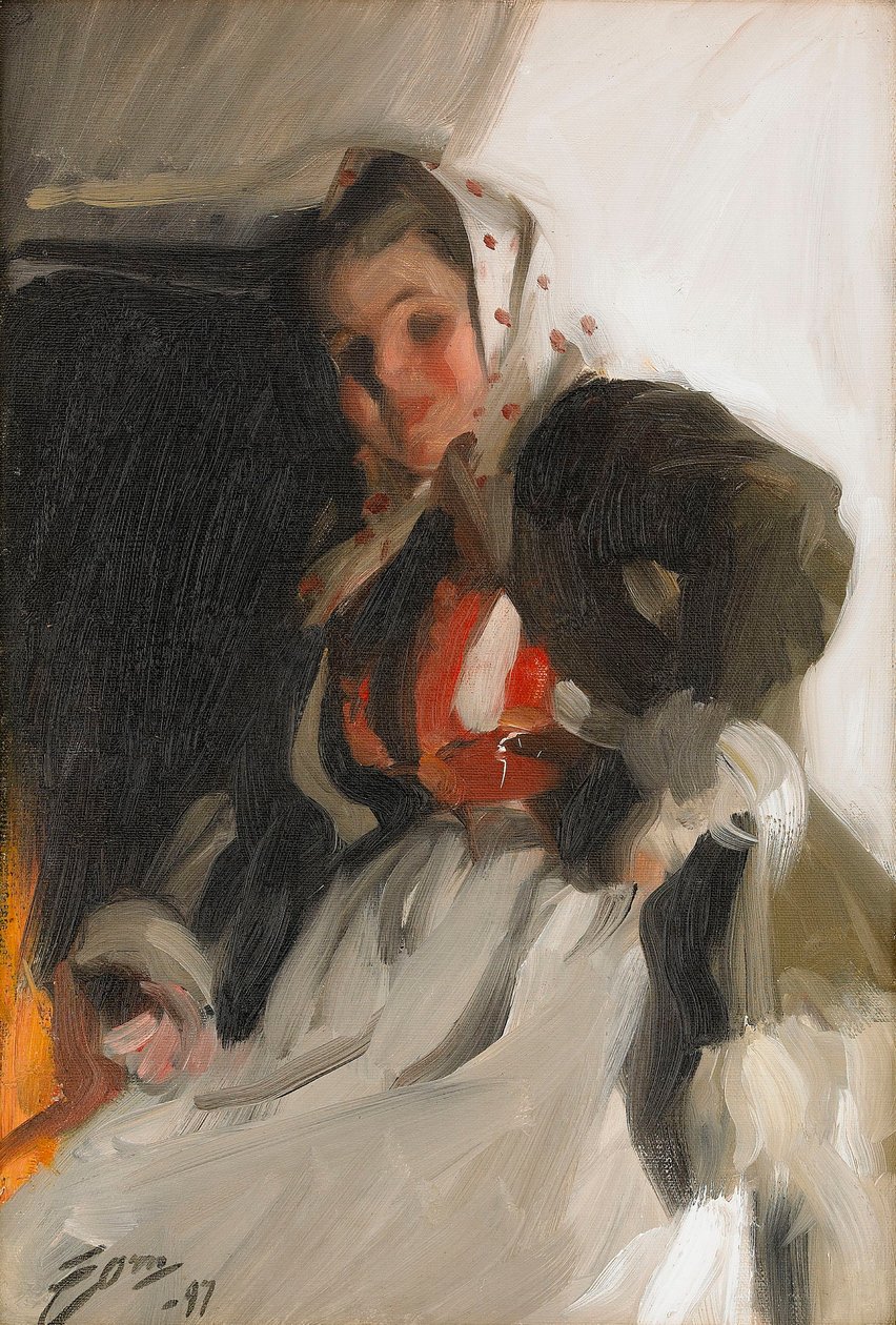 Bij de open haard door Anders Leonard Zorn