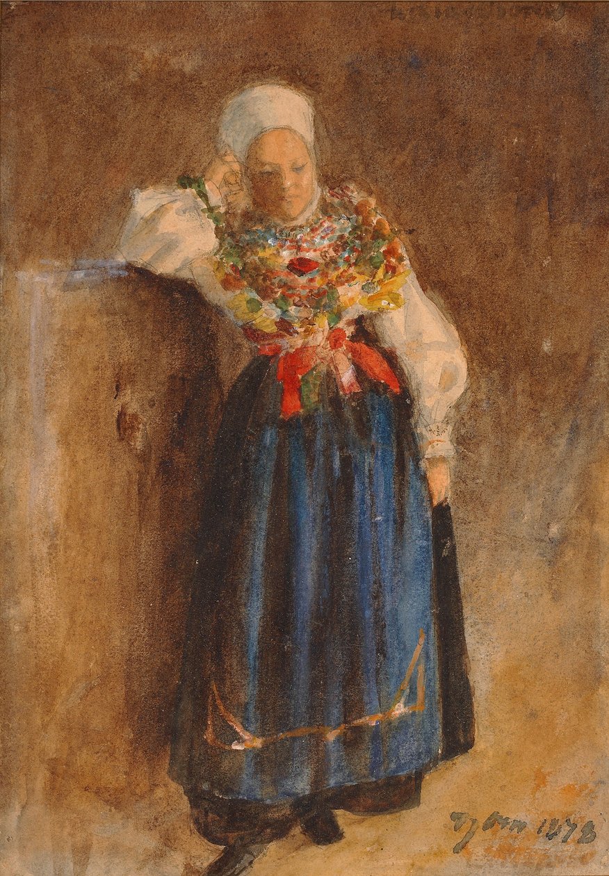 Meisje in klederdracht door Anders Leonard Zorn