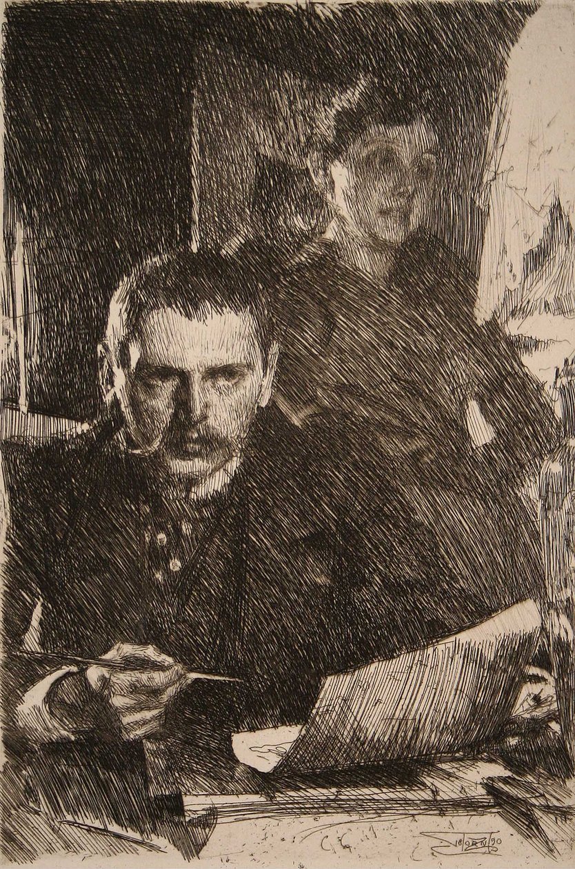 Zorn en zijn vrouw door Anders Leonard Zorn