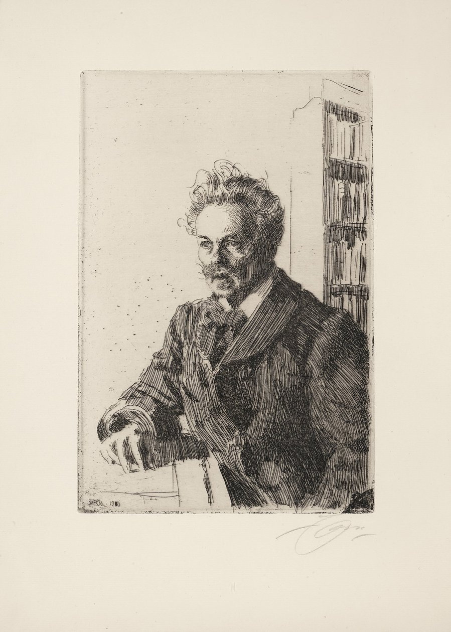 August Strindberg, 1910 door Anders Leonard Zorn