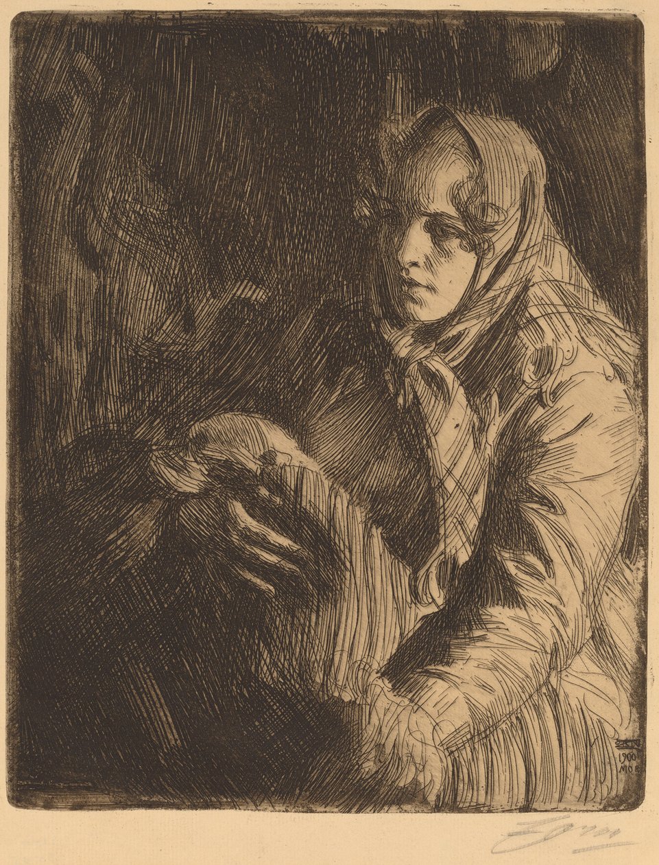 Madonna, 1900 door Anders Leonard Zorn