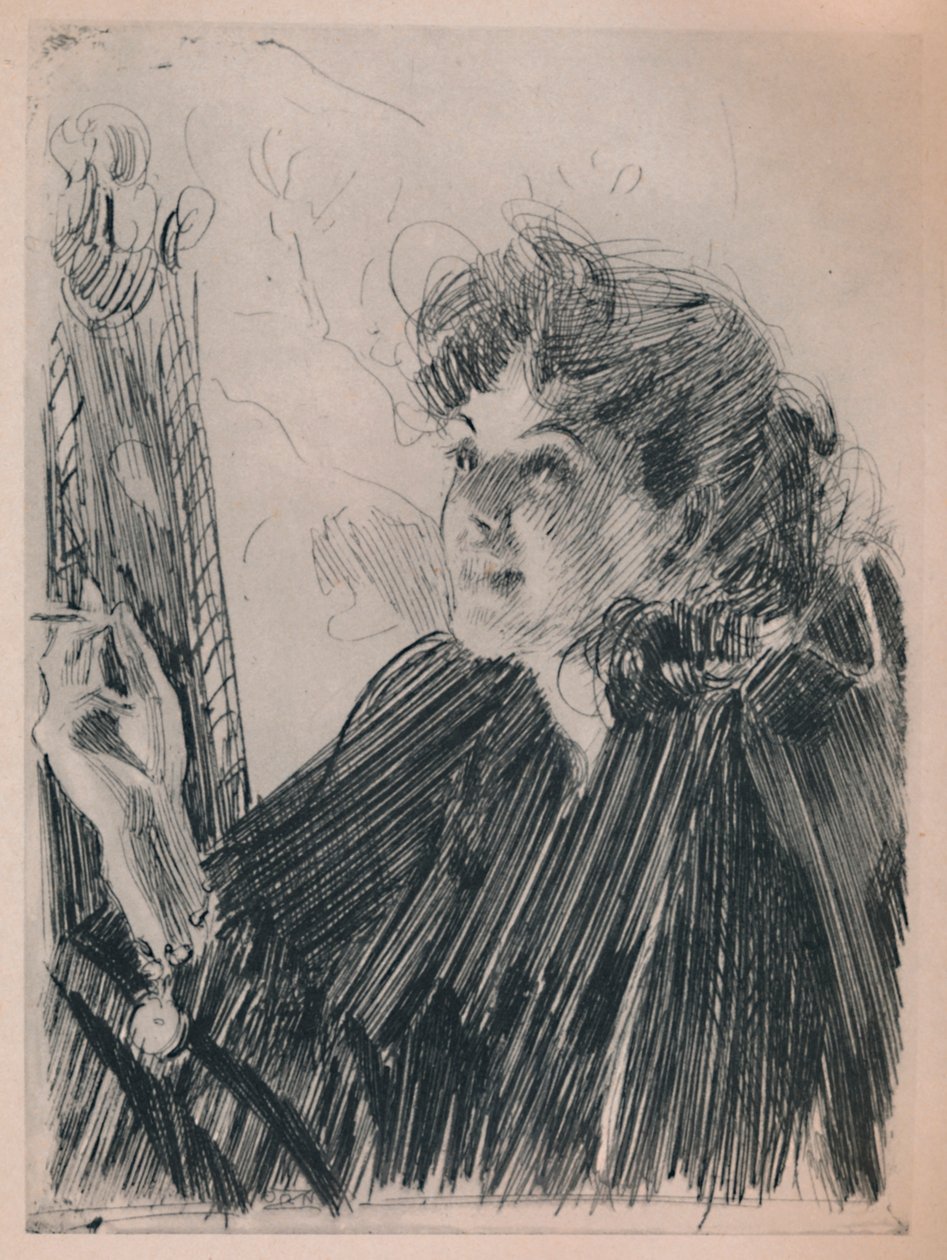 De sigarettendans, ca. 1890s, 1946 door Anders Leonard Zorn