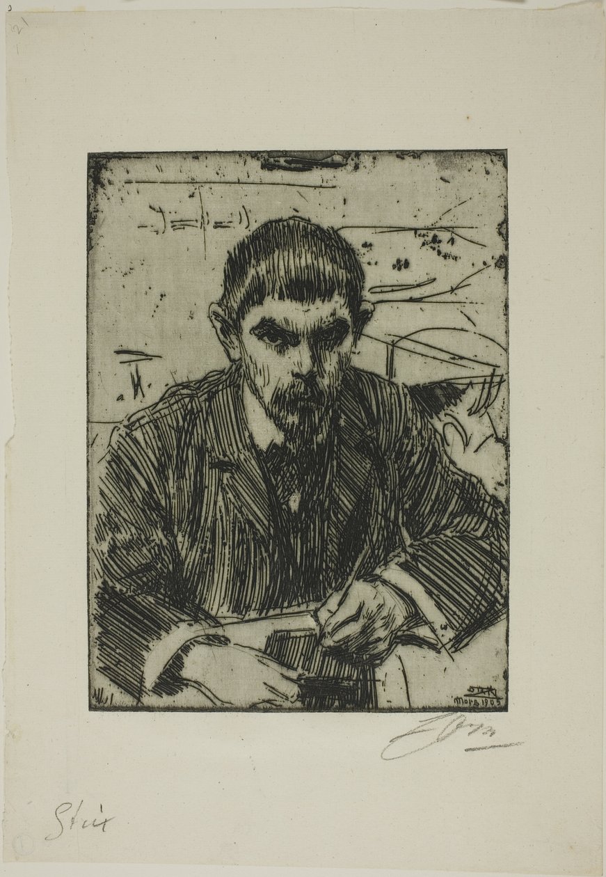 Albert Engström door Anders Leonard Zorn