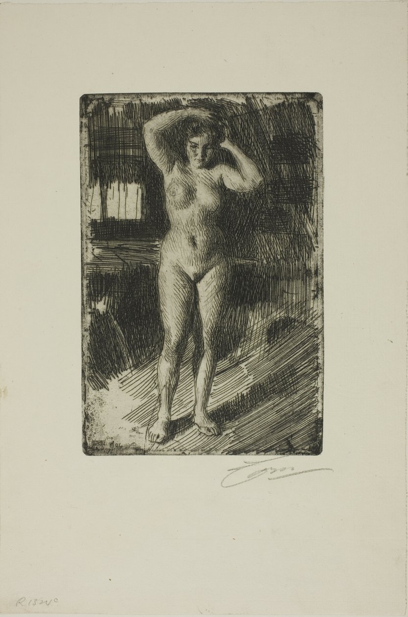 Anna doet haar haar door Anders Leonard Zorn