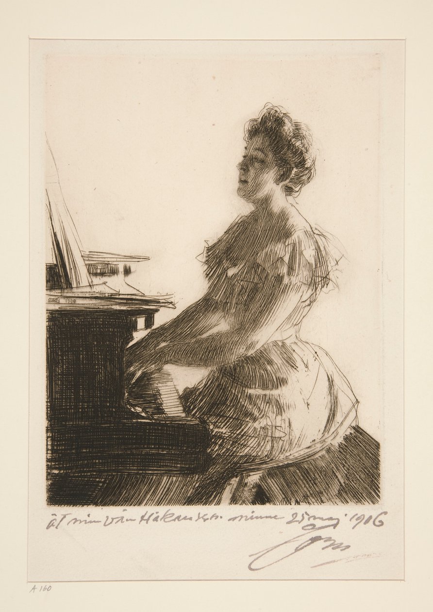 Aan de piano door Anders Leonard Zorn