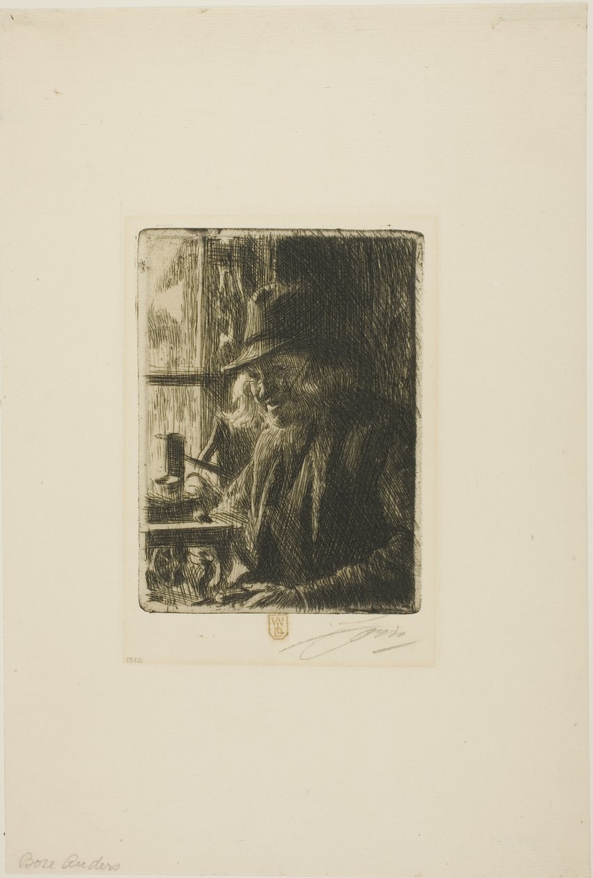 Bosl Anders, klokkenmaker in Mora door Anders Leonard Zorn