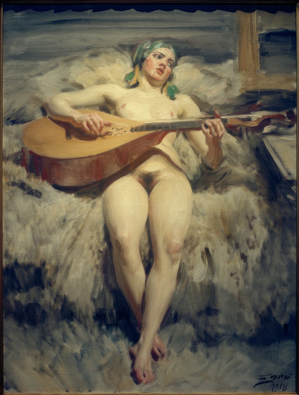 De luitspeler door Anders Leonard Zorn