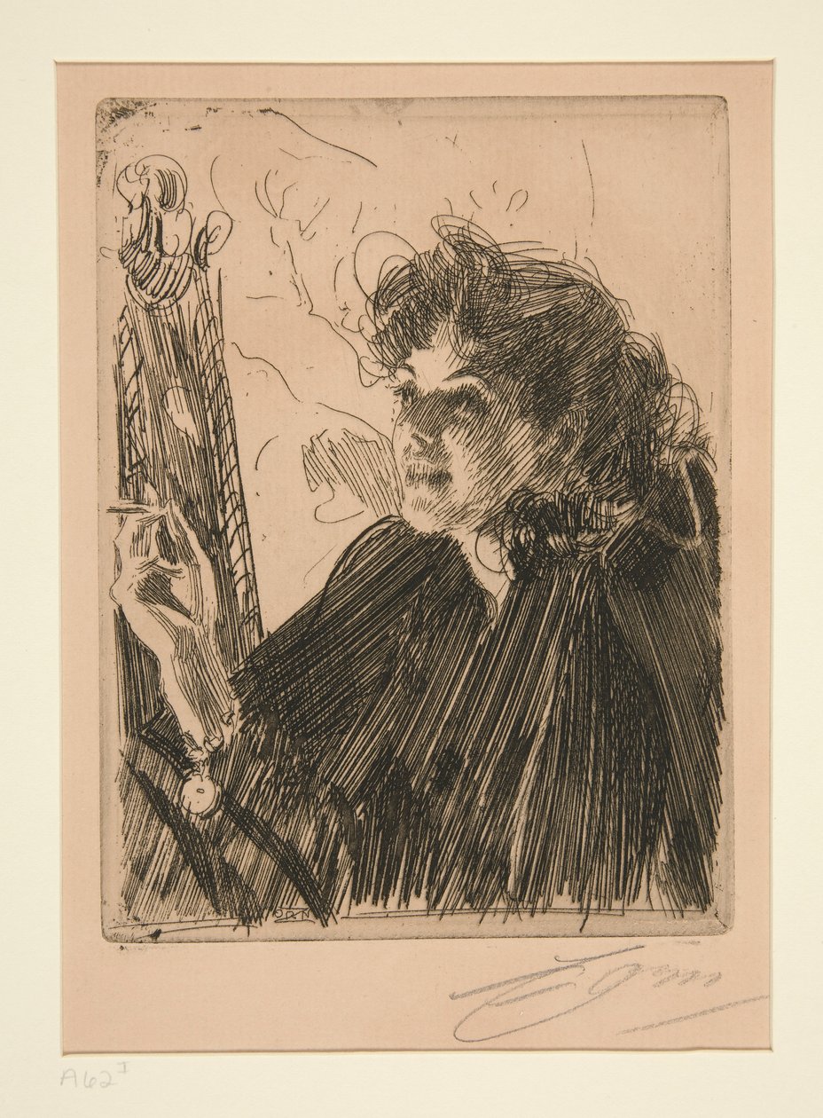 Meisje met een sigaret II door Anders Leonard Zorn