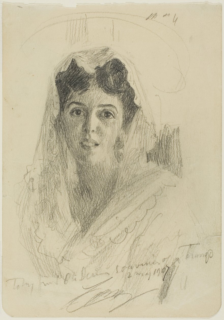 Hoofd van een Vrouw (en Face) door Anders Leonard Zorn