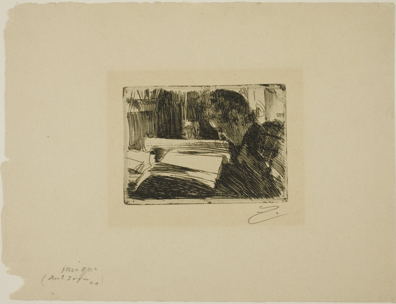 Dame die leest (Mevr. Zorn) door Anders Leonard Zorn