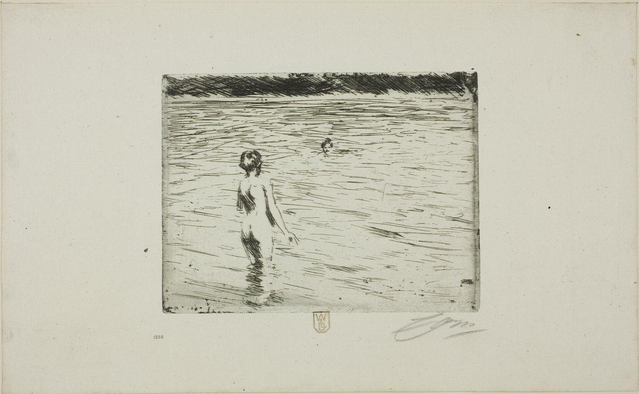 Moeder die een bad neemt door Anders Leonard Zorn