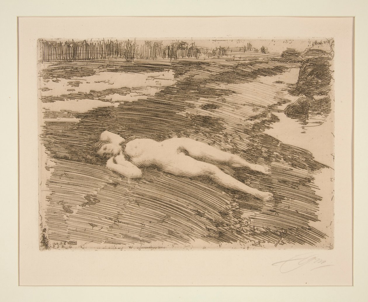 Op het zand door Anders Leonard Zorn