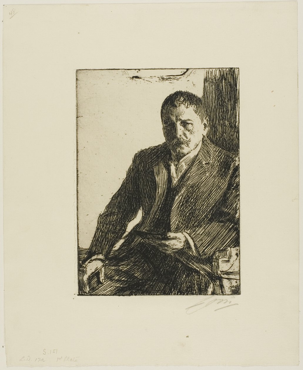 Zelfportret 1904 II door Anders Leonard Zorn