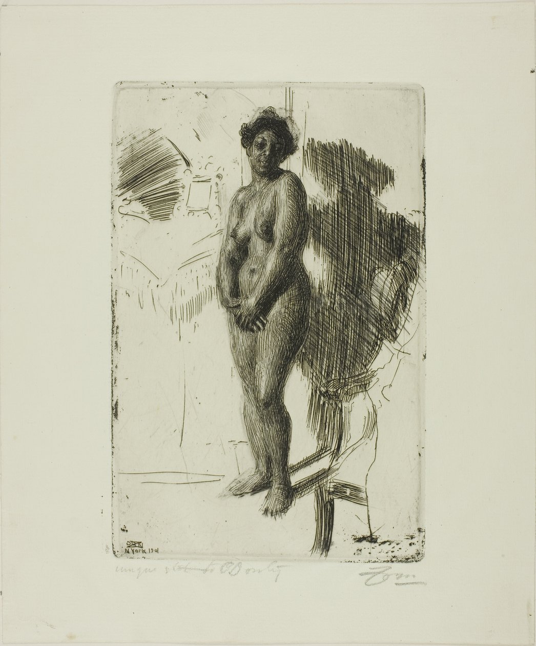 Staande zwarte door Anders Leonard Zorn