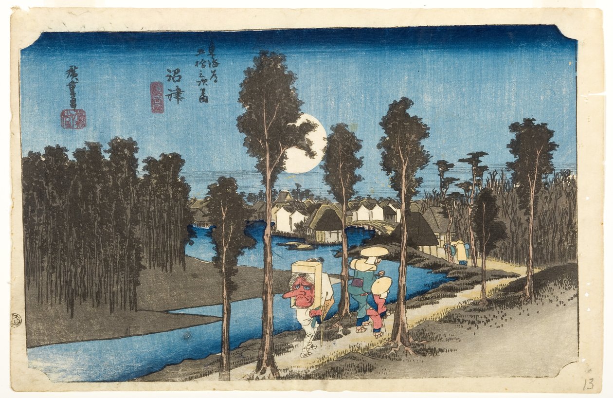 Numazu: Schemering, c.1832-33 door Utagawa Hiroshige