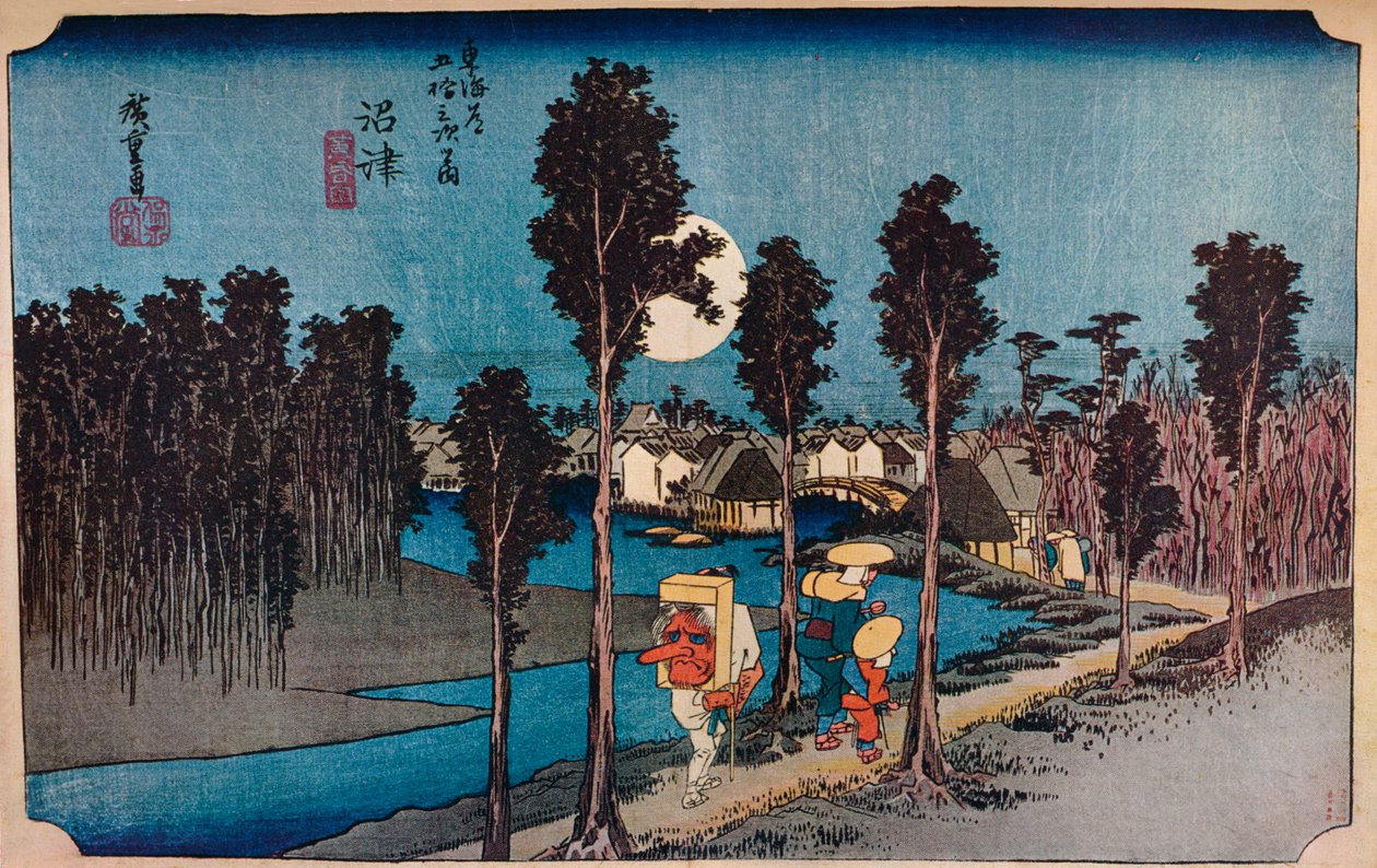Numazu, Hikure, Gele Schemering door Ando Hiroshige
