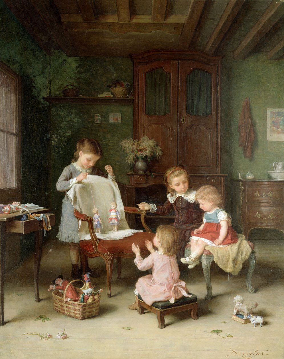 Het Gelukkige Gezin (paneel) door André Henri Dargelas