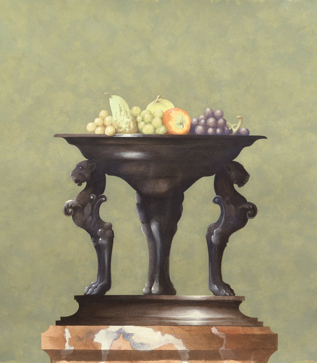 Bronzen vaas met fruit door Andras Kaldor
