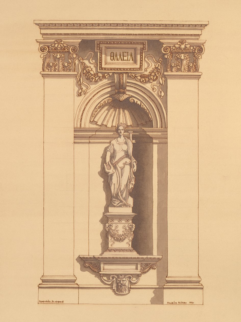 Opera van Boedapest, Hongarije (detail) door Andras Kaldor